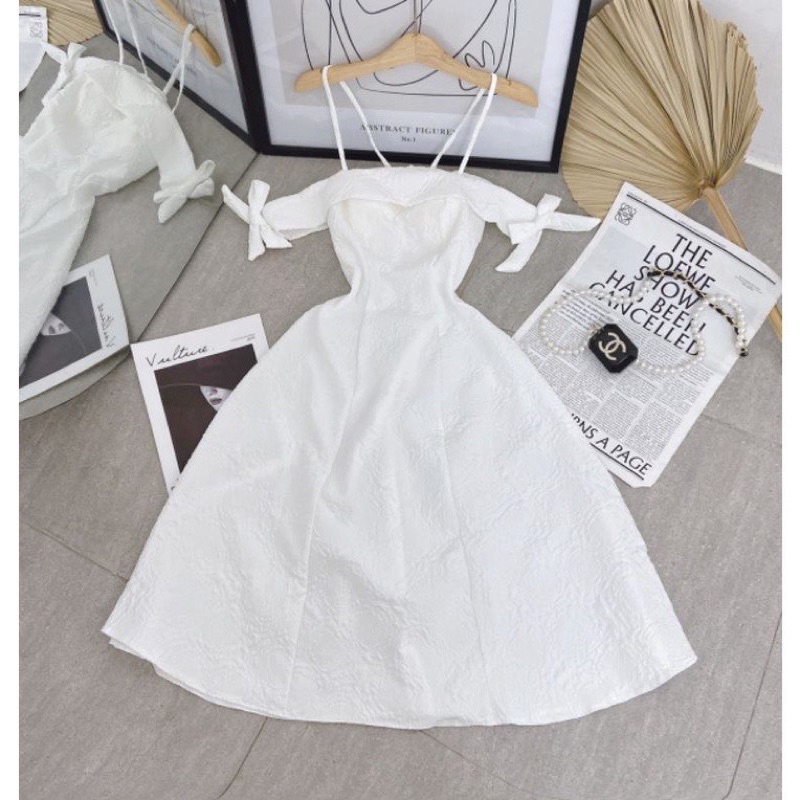 [ 𝐅𝐑𝐄𝐄 𝐒𝐇𝐈𝐏 ]•VÁY XỐP 2S NƠ VAI CHẤT VẢI GẤM SỐP CHẤT ĐẸP LẮM Ạ