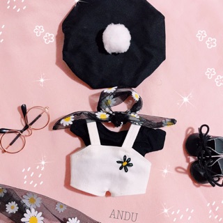 "Có Sẵn"Outfit cho doll/ Labubu (set cúc đen) Labubu17cm/ Doll 10 15 20cm
