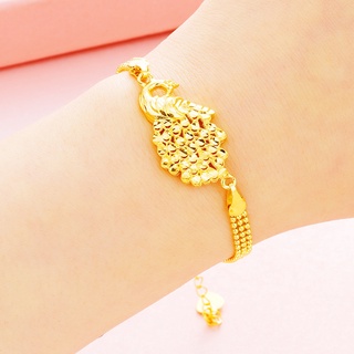 Lắc tay nữ thời trang mạ vàng 18K kiểu dáng con chim công SF85