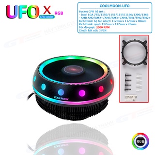 Mua Quạt Tản Nhiệt CPU Coolmoon UFO Fan RGB Tự Chuyển Chế Độ  Hỗ Trợ Đa Socket