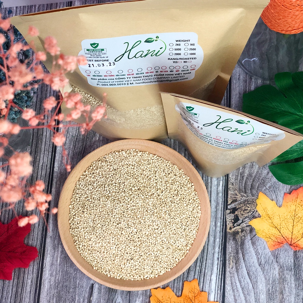 1Kg Hạt Diêm Mạch Hữu Cơ Peru/Úc ( Hạt Quinoa Trắng ) ăn kiêng, giảm cân nhập khẩu chính hãng  Hani Healthy Food