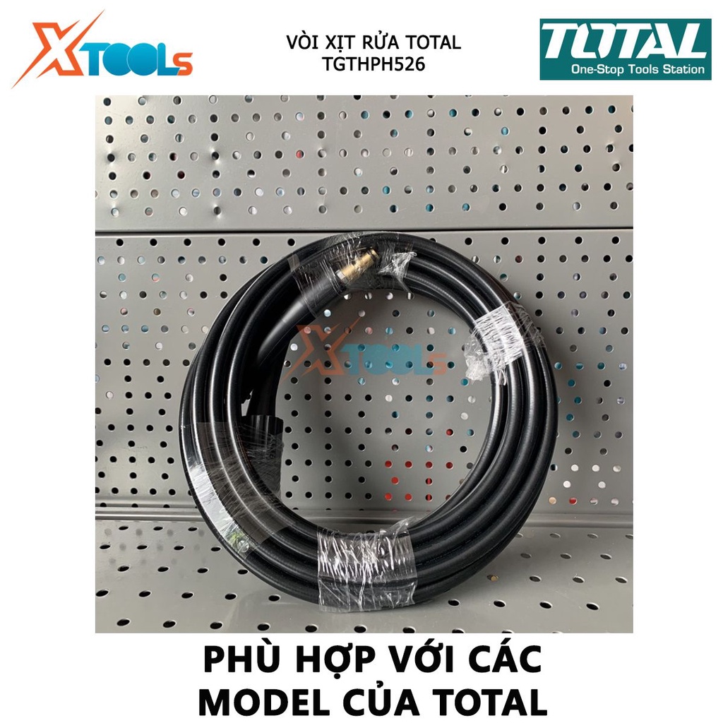 Dây xịt rửa áp suất cao TOTAL TGTHPH526 ống dẫn nước cao áp Chiều dài 5 Mét, Chất liệu PVC,chống gập, chống xoắn, gọn