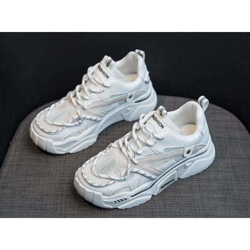 Giày sneaker nữ phối lưới cực êm và thoáng khí GN10 - trắng
