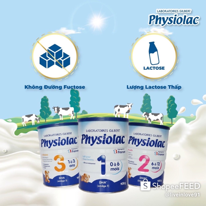 [DATE T9/2023] Combo 6 hộp sữa bột Physiolac số 3-900gr