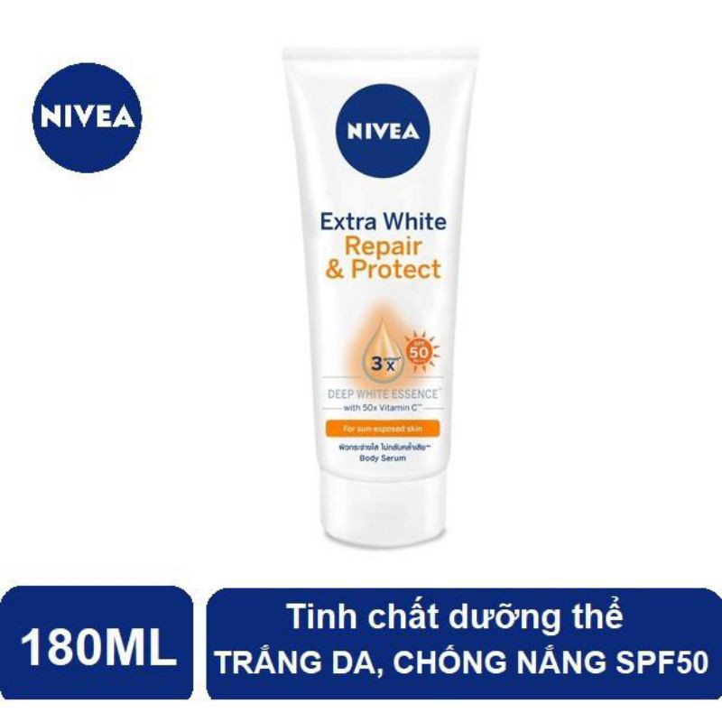 Tinh chất dưỡng thể dưỡng trắng Nivea giúp phục hồi &amp; chống nắng Nivea SPF50 (180ml)