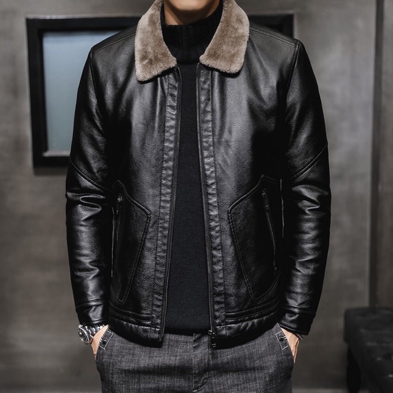 Áo da lót lông ảnh thật shop chụp