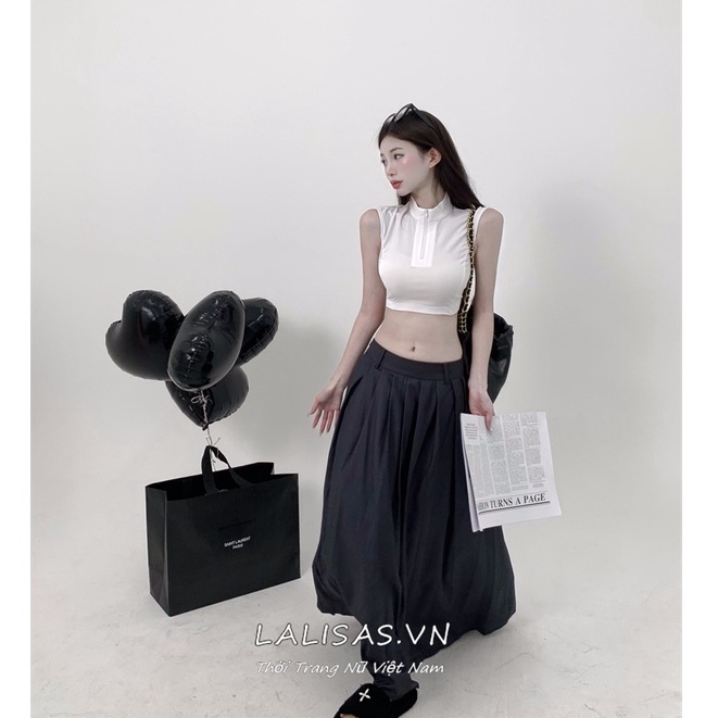 Áo Thun Không Tay Dáng Ôm / Váy Xám Thời Trang Hàn Quốc