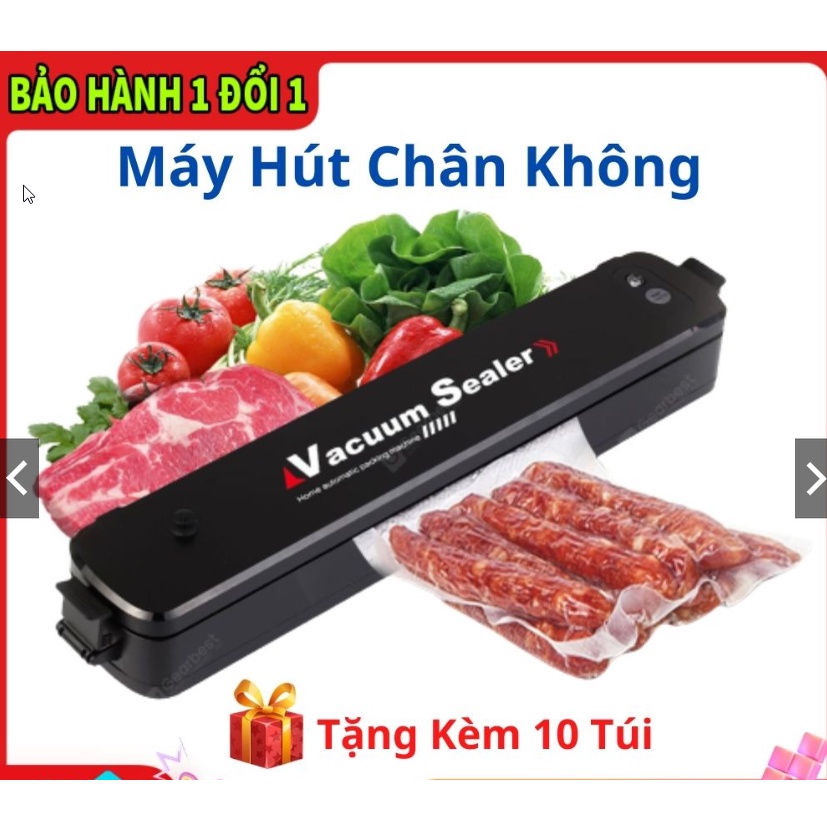 Máy hút chân không thực phẩm Vacuum Sealer Tặng 10 túi hút dùng cho gia đình hút siêu khỏe hết khí
