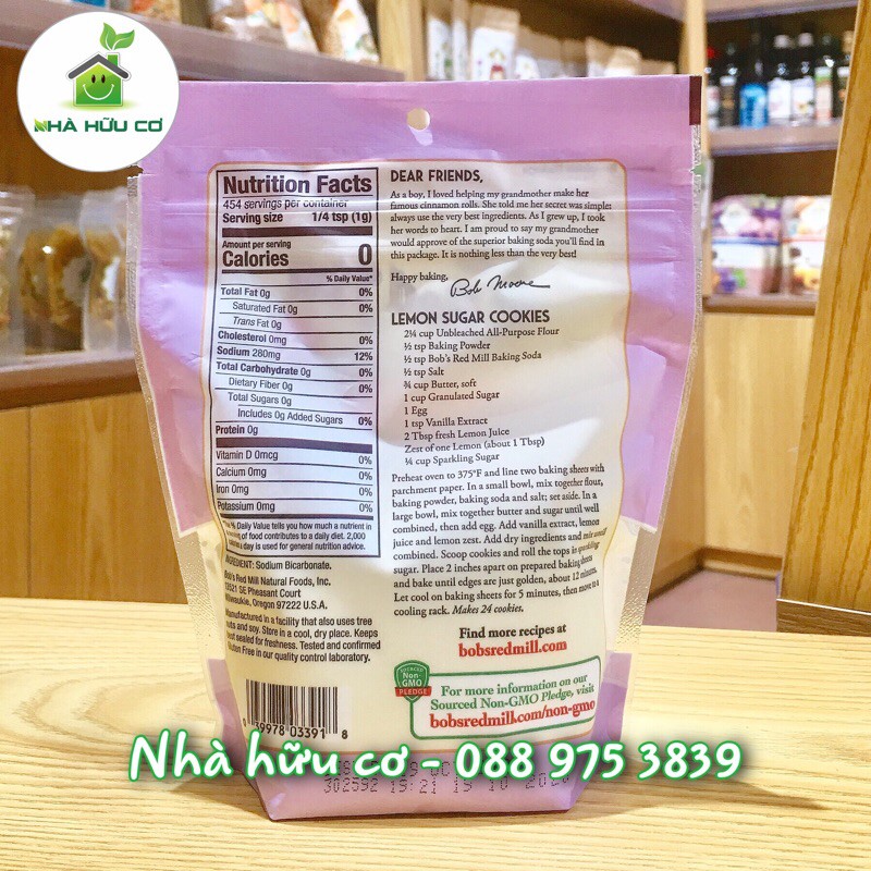 Date: 11/2023 - Baking soda (Muối nở) Bob's Red Mill 454gr