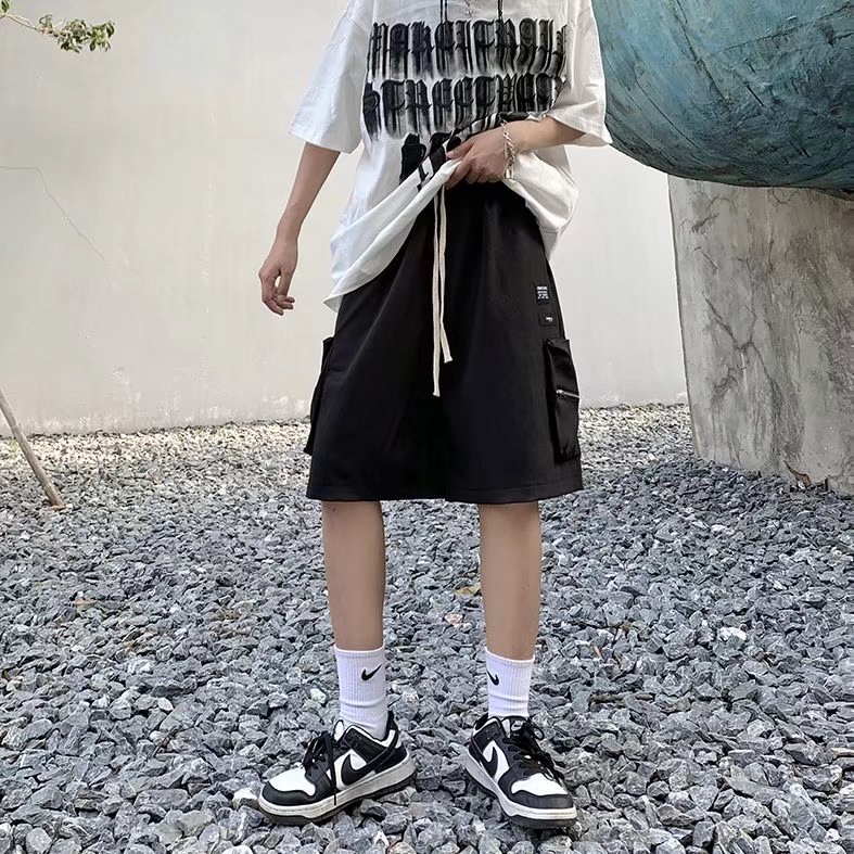 Quần Short Dáng Rộng Nhiều Túi Phong Cách Hip Hop Hàn Quốc Thời Trang Mùa Hè Cho Nam Size M-3XL