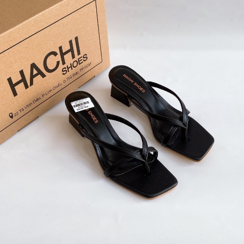 Guốc xỏ ngón cao gót 5cm da mềm siêu êm hàng VNXK