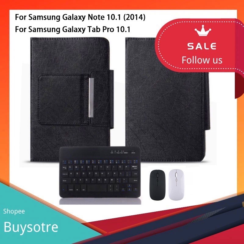 Ốp máy tính bảng da PU tích hợp bàn phím không dây cho Samsung Galaxy Tab Pro 10.1 T520 / Galaxy Note 10.1 (2014) SM P600 P601 P605