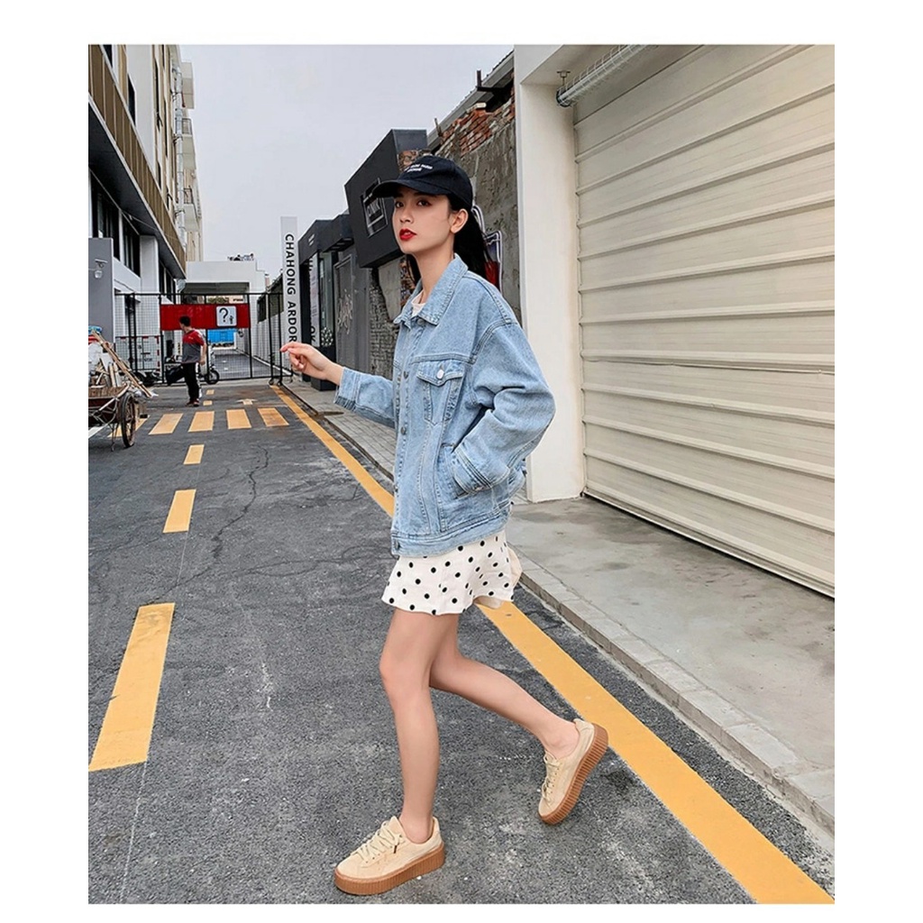 Áo khoác jean nữ dây kéo mũ cao cấp hoa nở xuân về Chiwawa shop