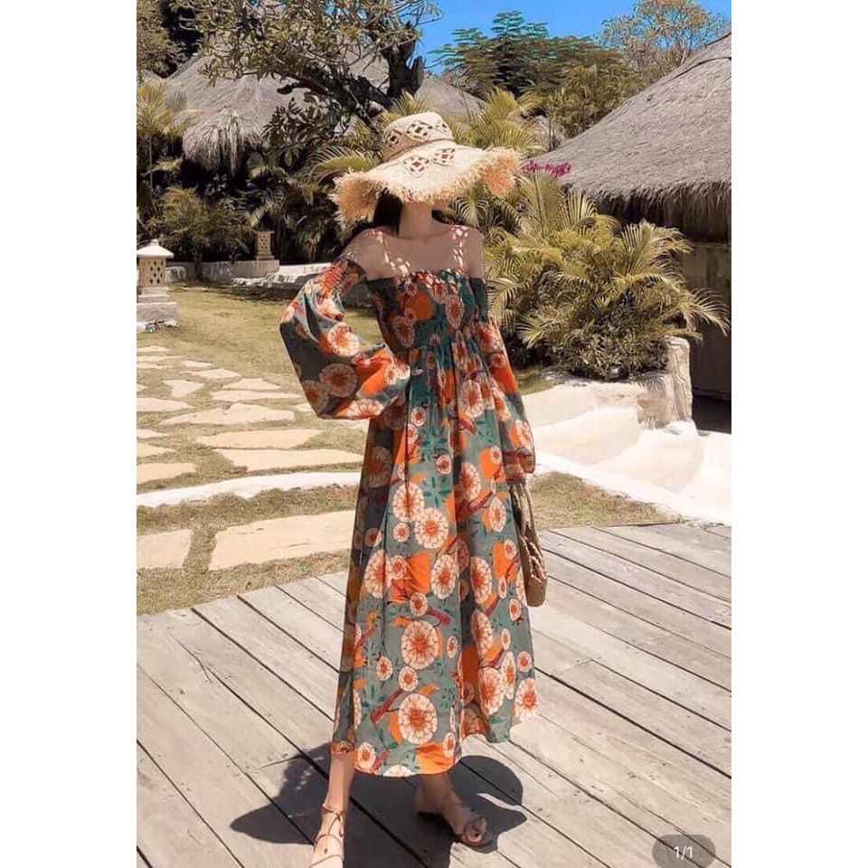ĐẦM MAXI HOA SANG CHẢNH