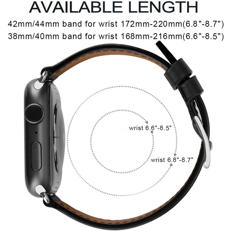 Dây đeo Apple Watch Strap 38/40mm 42/44mm Da mềm bền cho iWatch Series SE 6/5/4/3/2/1