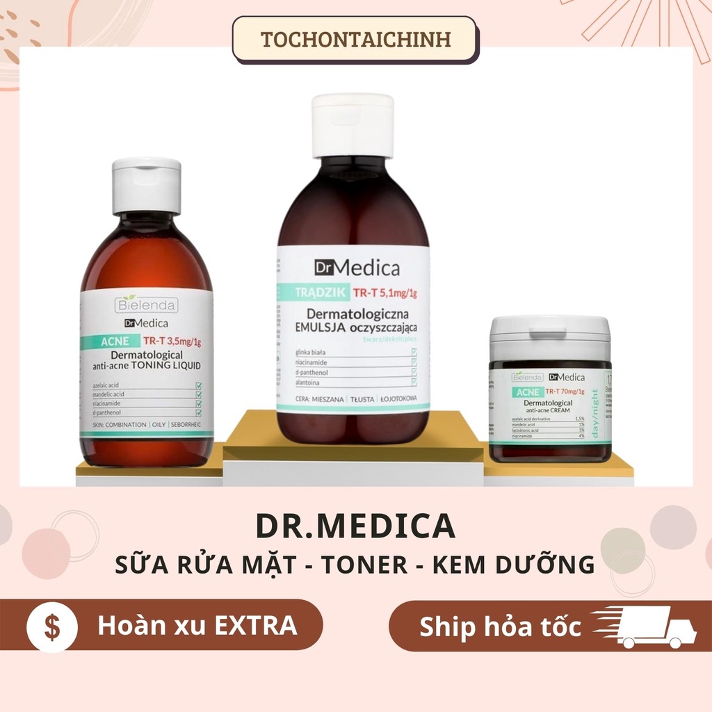 Sữa rửa mặt , Nước Hoa Hồng Dr Medica