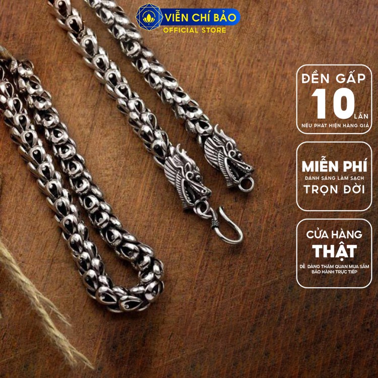 Dây chuyền bạc nam Vảy rồng chất liệu bạc Thái 925 thời trang phụ kiện trang sức Viễn Chí Bảo D100126 D100072