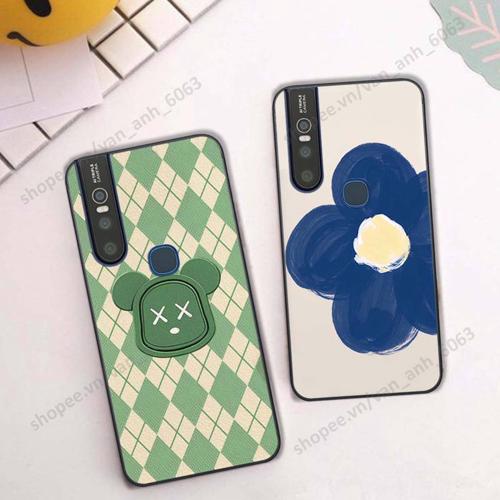 Ốp lưng Vivo V15 / V15 Pro in hình hoa, gấu rich bear nghệ thuật, thời trang