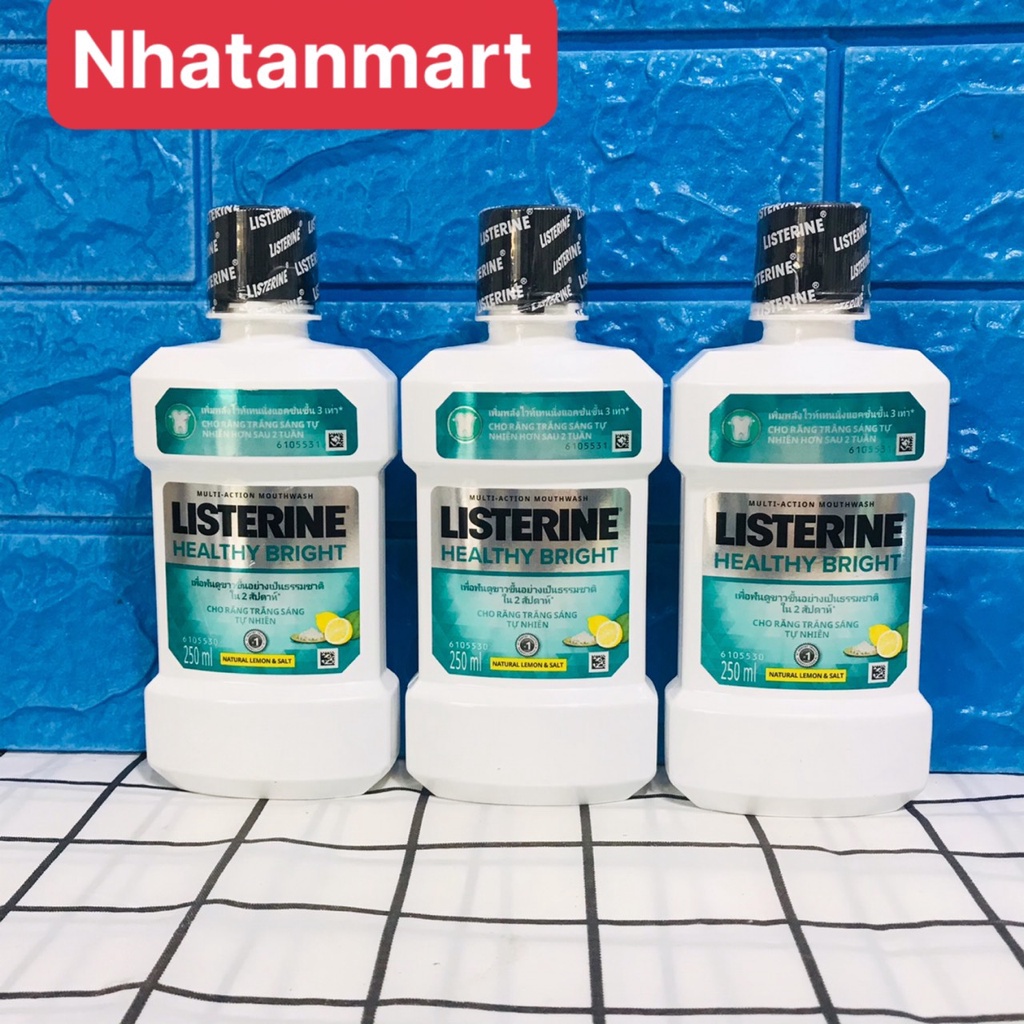 Nước súc miệng Listerine Healthy Bright  trắng sáng 250ml