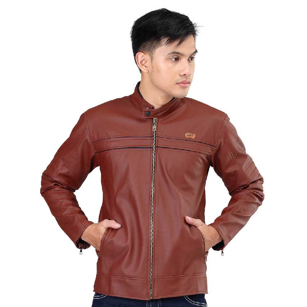 Áo Khoác Da Tổng Hợp Màu Nâu Chống Gió Thời Trang Cho Nam 668