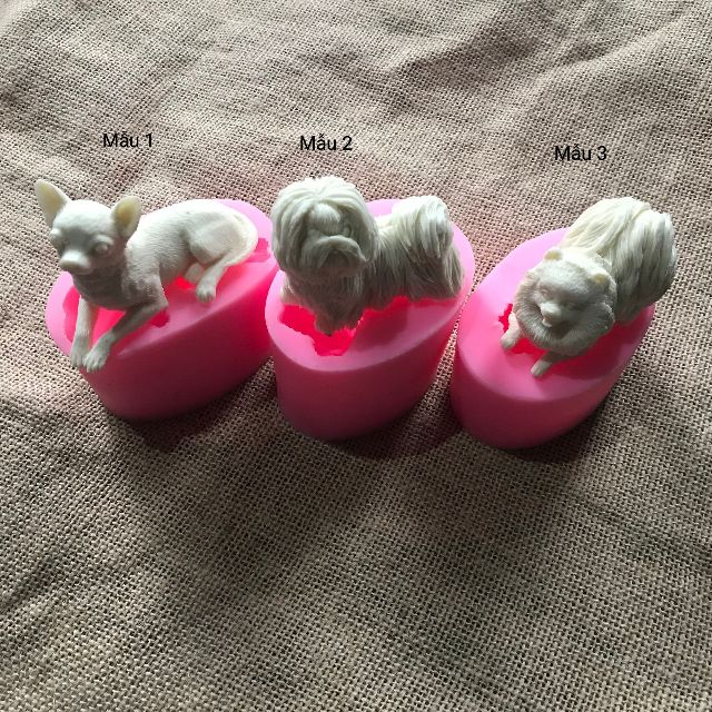 Khuôn silicon 4D 3 con chó Mã SG1301