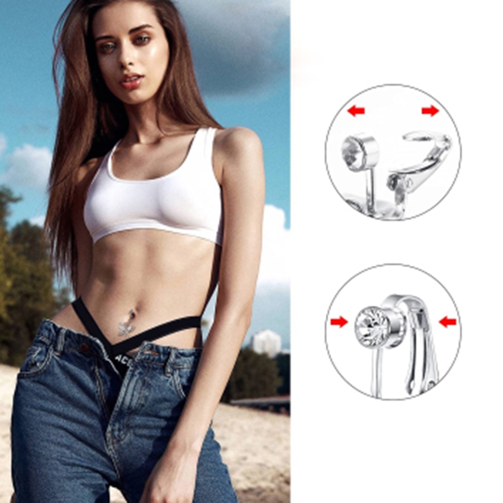 Khuyên Xỏ Rốn Hình Bướm Màu Hồng Gợi Cảm Thời Trang