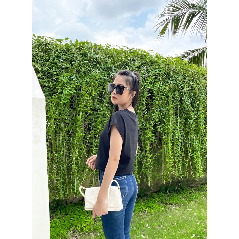 ÁO THUN CÁNH DƠI TOMMY BO THUNG BUNG TRẮNG ĐEN VNXK   - COTTON 100% 4C FORM CHÂU ÂU