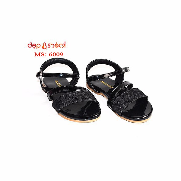 Sandal nữ bigsize quai ngang ánh kim đế bằng MS 6009