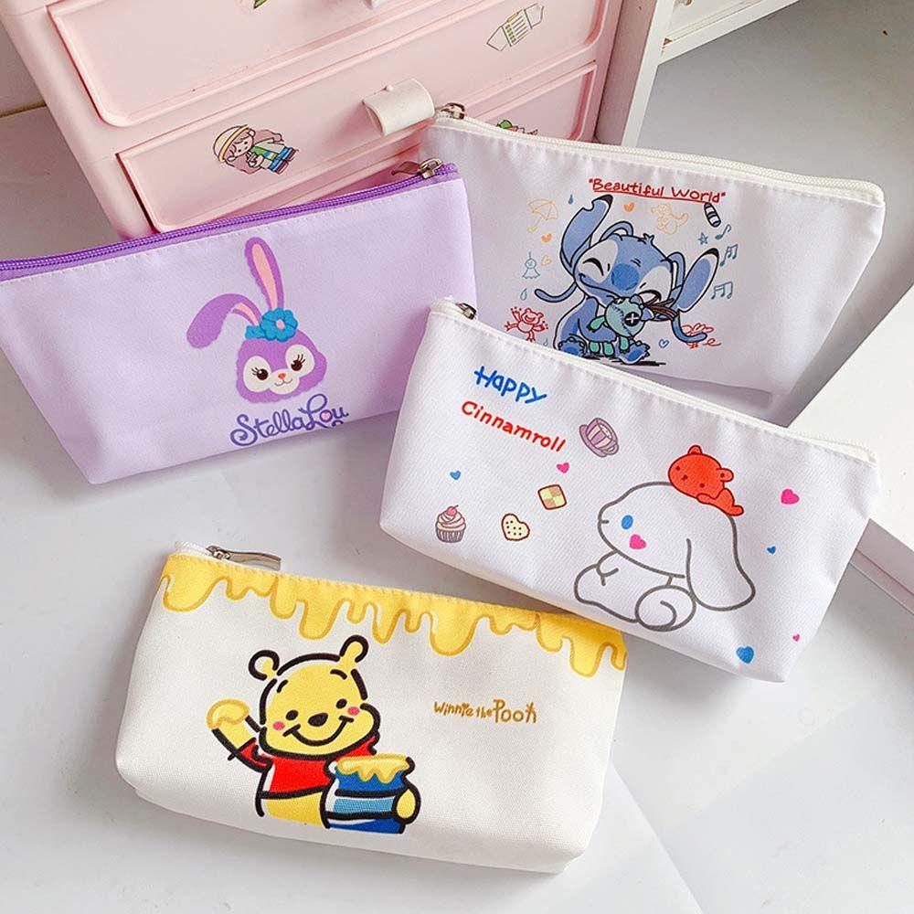 Túi Đựng Bút/ Mỹ Phẩm Cỡ Lớn In Hoạt Hình Chú Chó Dễ Thương Tiện Dụng Cho Học Sinh