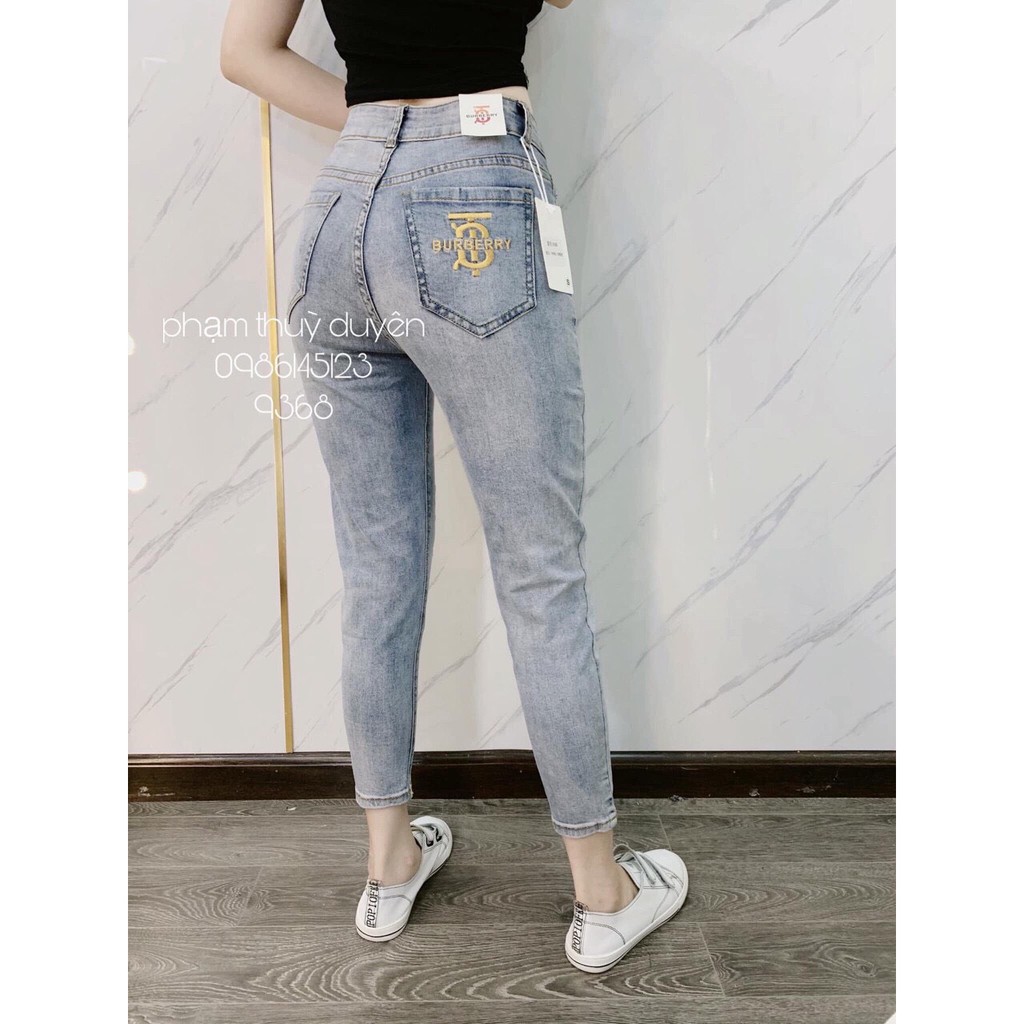 Quần baggy bò trơn thêu túi chữ B mã 332