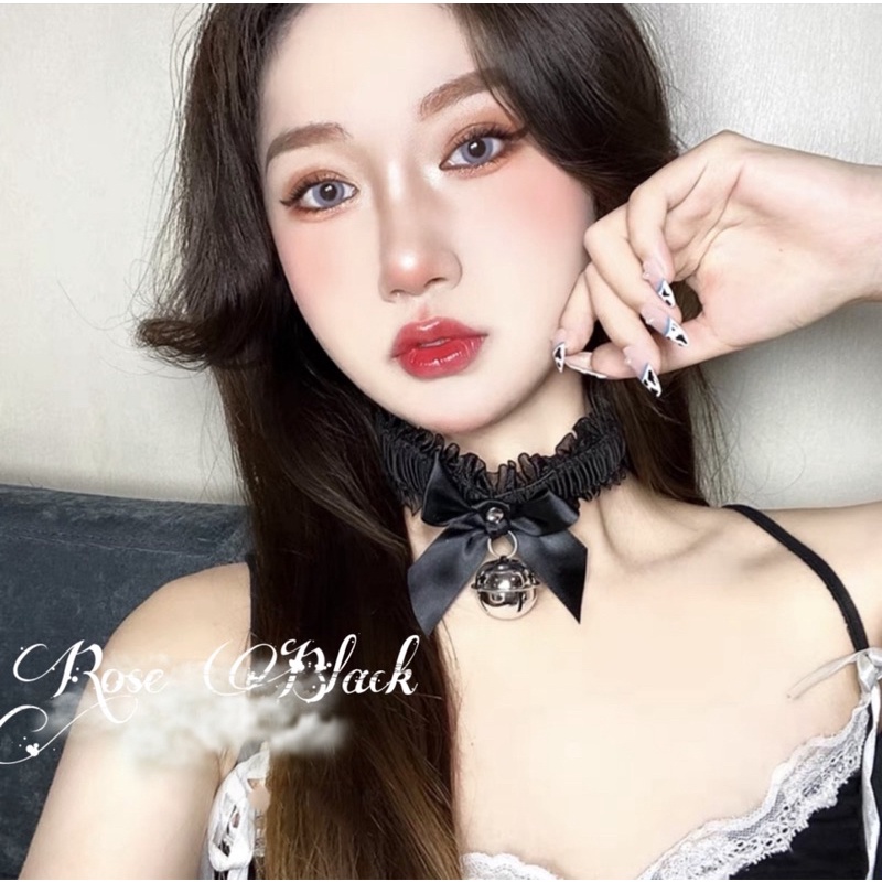 Vòng cổ Choker bèo phối chuông size to cosplay lolita, cosplay mèo neko có 3 màu mac MNK-8