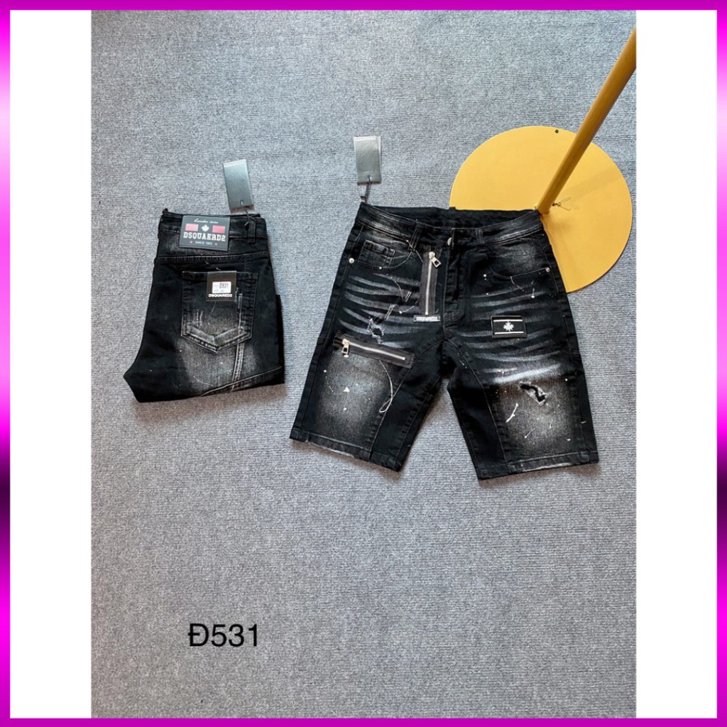 Quần Ngố ⚡ Quần Bò Nam DSQ Khóa Lệch , Huy Hiệu Thuê Màu Đen Hàng Siêu đẹp | BigBuy360 - bigbuy360.vn