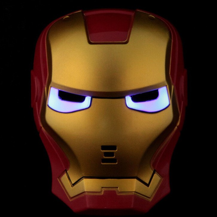 Mặt nạ siêu nhân người sắt phát sáng-Mặt nạ trung thu người sắt Iron Man có đèn có nhạc