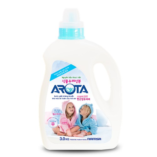 [SIÊU SALE] Nước giặt xả AROTA kháng khuẩn không mùi chuyên dành cho trẻ em (3kg/chai)