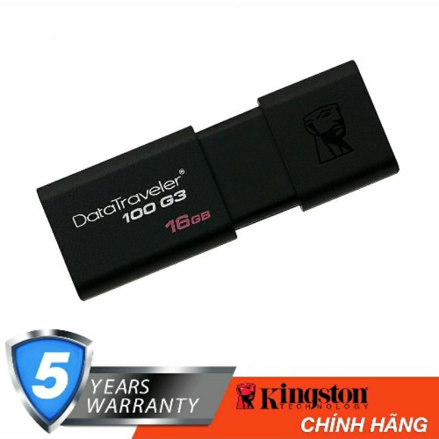 USB Kingston DT100G3 USB 3.0 16GB - Bảo hành 60 tháng chính hãng (SPC)