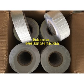 Băng keo phản quang 3M hình kim cương màu trắng -Dài 50M- Kèm ảnh thật