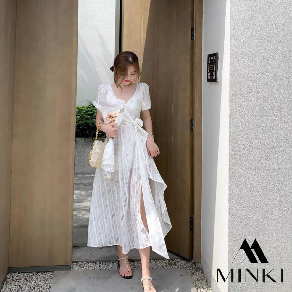 [TTTK] 🌸 ĐẦM TRẮNG HỒNG HOẠ TIẾT CHIẾC LÁ - CHẤT LIỆU CAO CẤP - MÀU TRẮNG / HỒNG | BigBuy360 - bigbuy360.vn