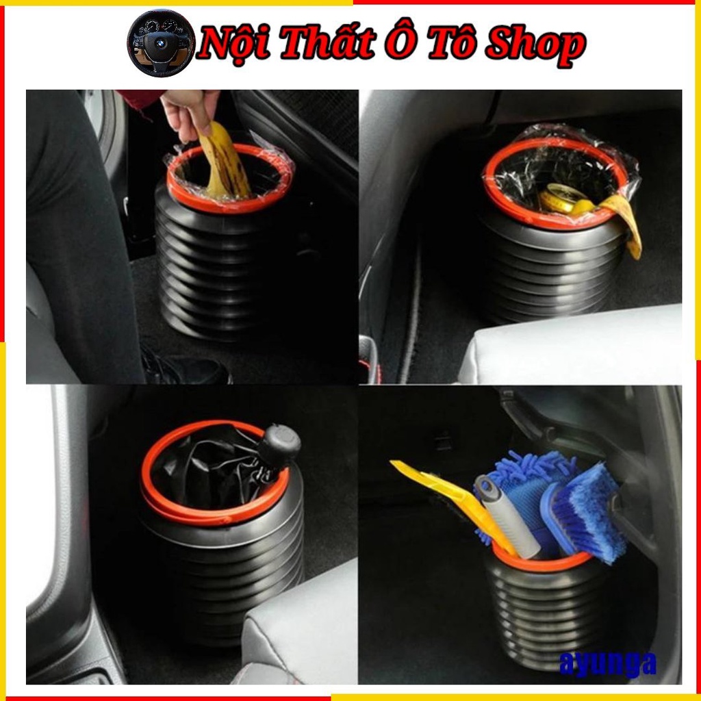 Thùng Rác Co Giãn Mini Để Trên Ô Tô Xe Hơi Gấp Gọn Tiện Lợi Thông Minh Với Dung Tích 4L | Nội Thất Ô Tô Shop