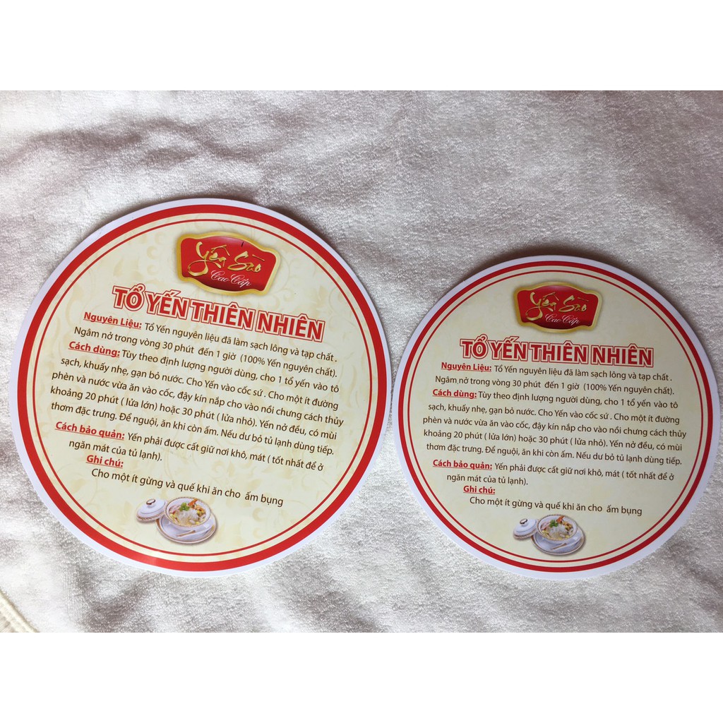 Combo 10 Tờ tròn hướng dẫn chưng yến