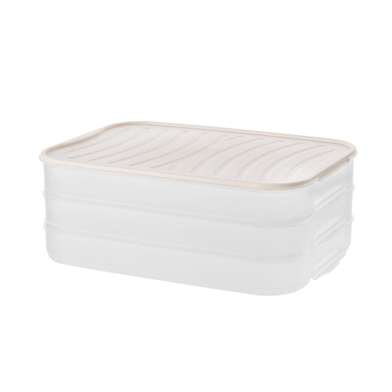 Hộp Đựng Bánh Bao 1 / 3 Tầng Bằng Nhựa Có Nắp Đậy Có Thể Xếp Chồng Lên Nhau