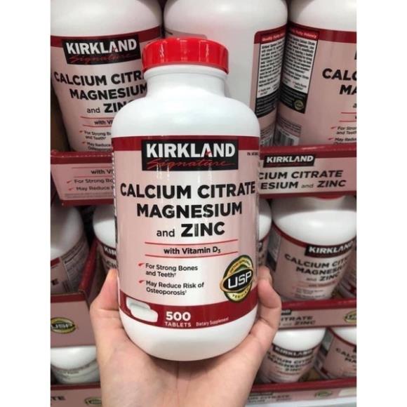 VIÊN UỐNG BỔ SUNG CANXI KẼM KIRKLAND CALCIUM CITRATE  MAGNESIUM AND ZINC 500 VIÊN