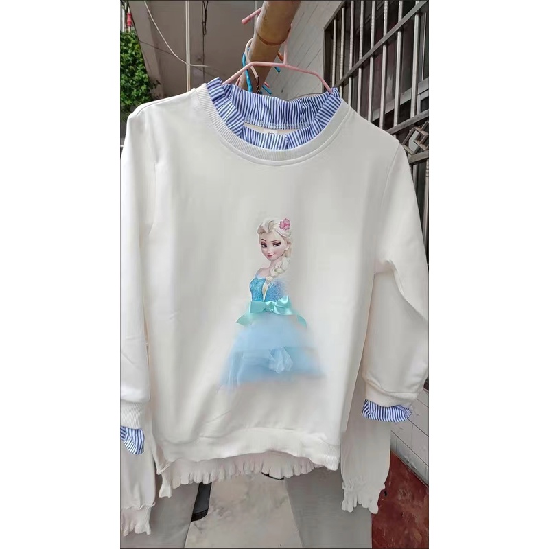 Áo sơ mi thun dài tay hoạ tiết nổi nhiều màu cho bé gái  N00966