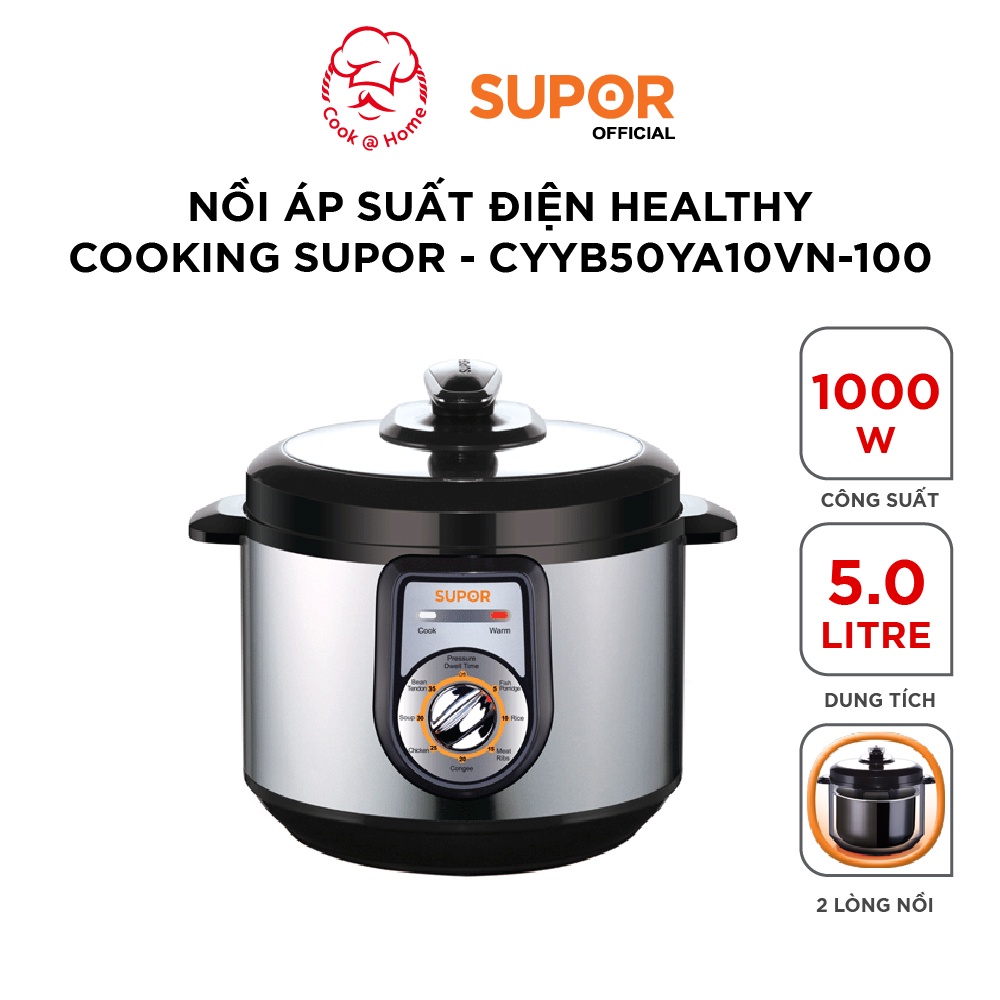 Nồi áp suất Healthy Cooking Supor CYYB50YA10VN-100 - 5L, 1000W