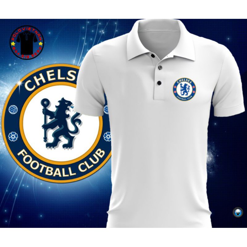 Áo polo câu lạc bộ Chelsea - không xù lông, không ra màu, co giãn, thấm hút mồ hôi