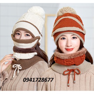 COMBO 3 MÓN NÓN KHĂN BỊT MẶT CHO BẠN GÁI MÙA THU ĐÔNG