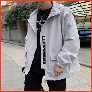Áo khoác kaki túi hộp unisex Wind Chữ Hàn, áo khoác kaki nam nữ ulzzang Wind