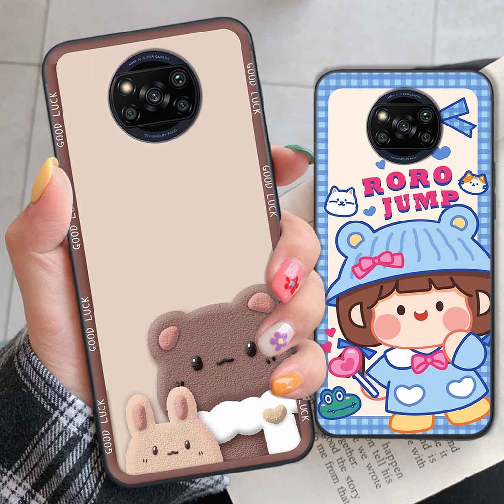 Ốp Xiaomi Poco X3 / Poco X3 Pro bear brick, gấu đáng yêu, dễ thương