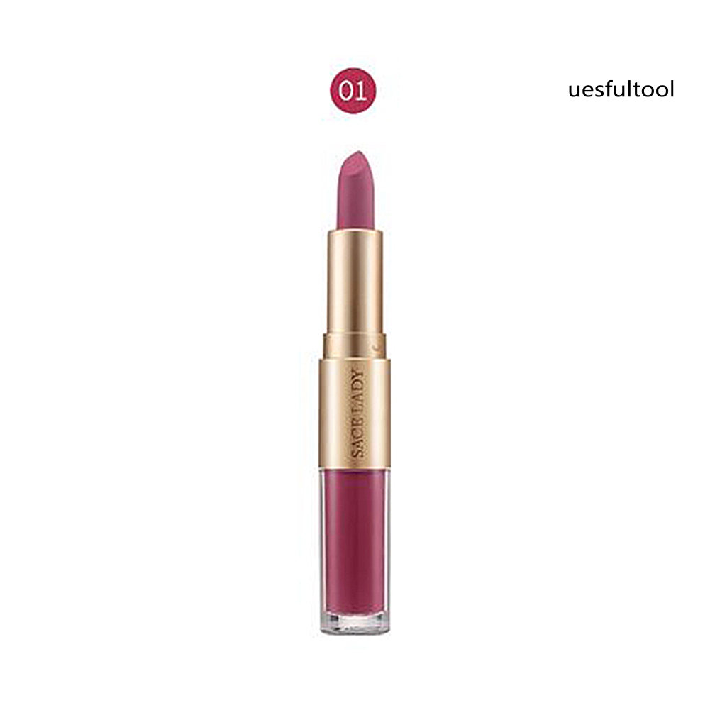 [UF]SACE LADY 2 in 1 Matte Lasting Moisturizing Lipstick Liquid Lip Gloss Makeup