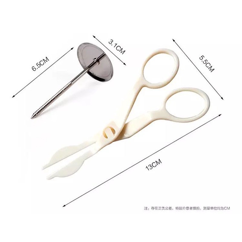 Kéo gắp hoa trang trí bánh sinh nhật kèm dù innox bắt bông kem