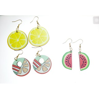 bông tai trái cây, bông tai gỗ vintage, bông tai teen, bông tai cá tính, bông tai đi biển.